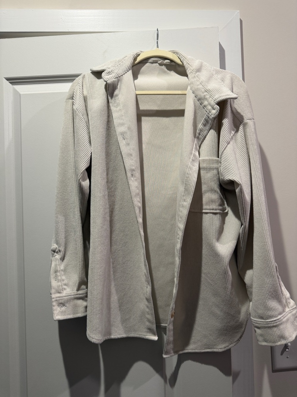 Women's Cream Corduroy Utility Jacket - Picture 1 of 2